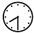 Piktogram przedstawiający tarczę zegara.